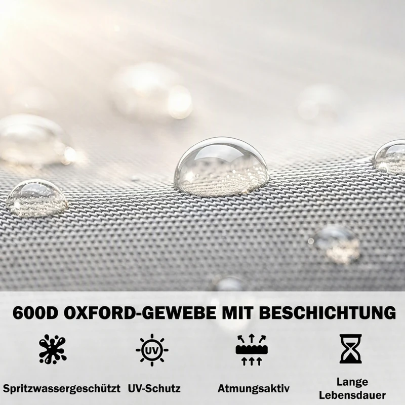 Outsunny Beschermhoes voor tuinschommel, scheurbestendig, weerbestendig, Tex-Lock-systeem, 205x124x164 cm, Grijs