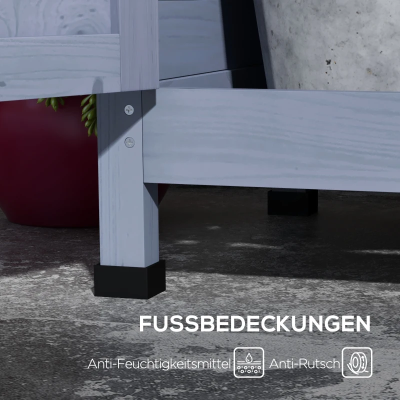 Outsunny Tuinset met opbergkast, aluminium werkblad, opbergruimte, 112x47x146cm, Grijs(m-6)