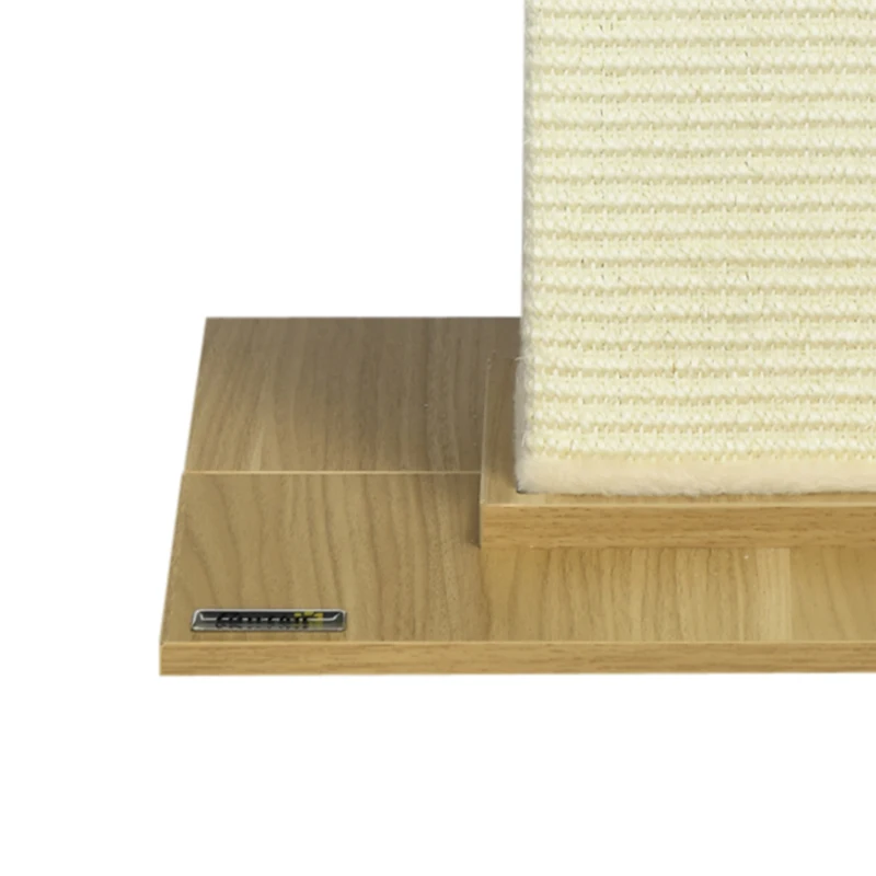 PawHut kattenboom, 80 cm, krabpaal voor katten met speelgoedbal, krabpaal van sisaltouw, krabpaal voor katten met krabplank, kattenmeubel, eiken+crèmewit
