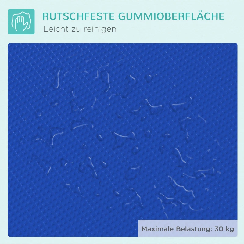 PawHut Huisdier Verzorgingstafel, voor het Trimmen, Borstelen, Wassen van Huisdieren, Metaal, Blauw