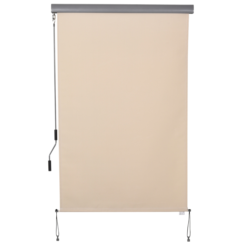Verticale luifel aluminium balkonluifel met handslinger crèmewit 120 x 200 cm