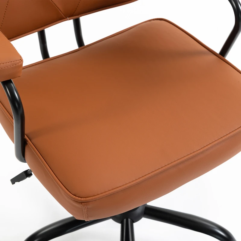 Vinsetto bureaustoel met wielen, draaistoel, bureaustoel, tuimelfunctie, bruin