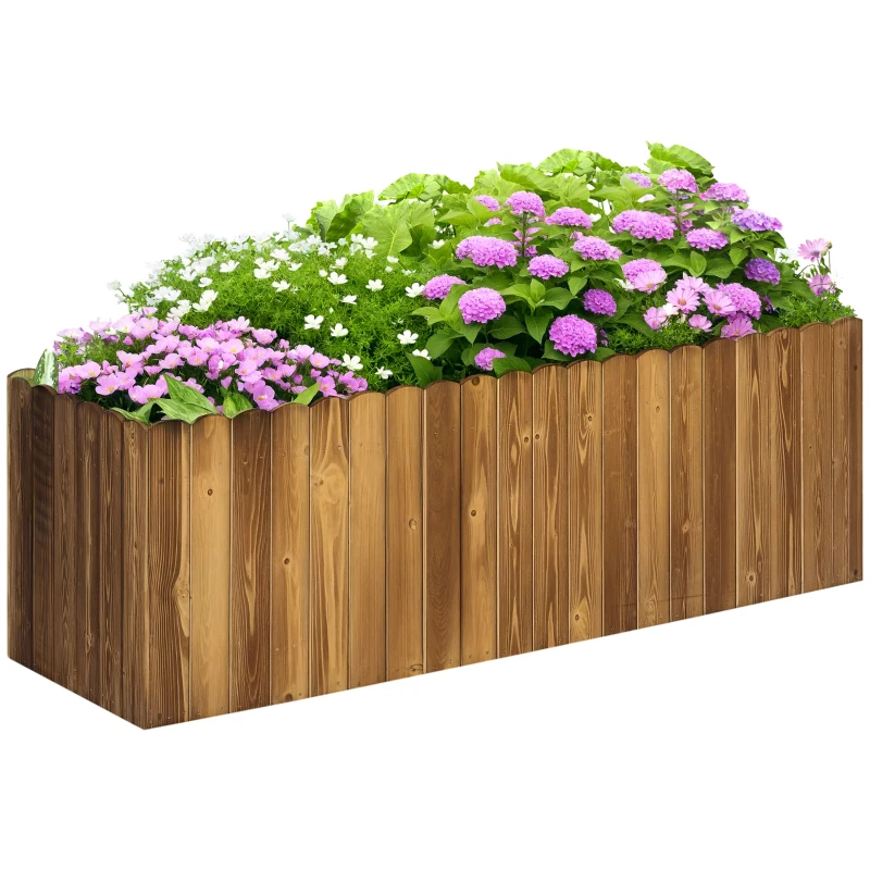 Outsunny verhoogd bed plantenbak kruidenbed plantenbak groente bloembed bloembak vurenhout (model 4)