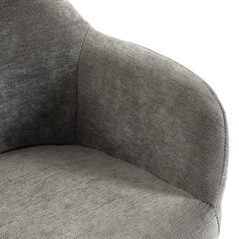 HOMCOM Chaise Bureau Ergonomique, Fauteuil de Bureau en Chenille avec Hauteur Réglable, Fonction Bascule, Gris