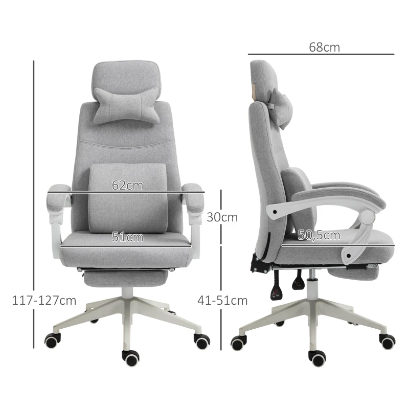 Vinsetto Bureaustoel gamingstoel Ergonomisch design polyester schuim MDF-kunststof
