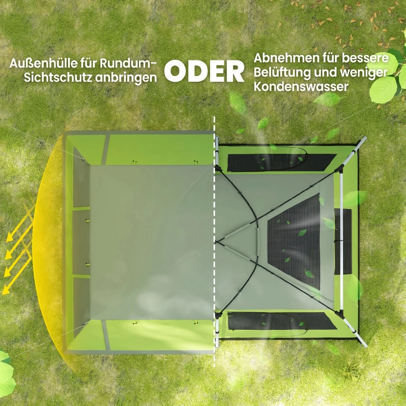 Outsunny Kampeertent 2 slaapcabines koepeltent familietent 4-8 personen 410 x 310 cm