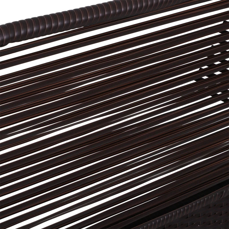 Outsunny Set Braccioli per Mobili da Giardino in Rattan Intrecciato Protezione Contro i Raggi UV Facile da Installare in Acciaio Marrone 63x60x6cm