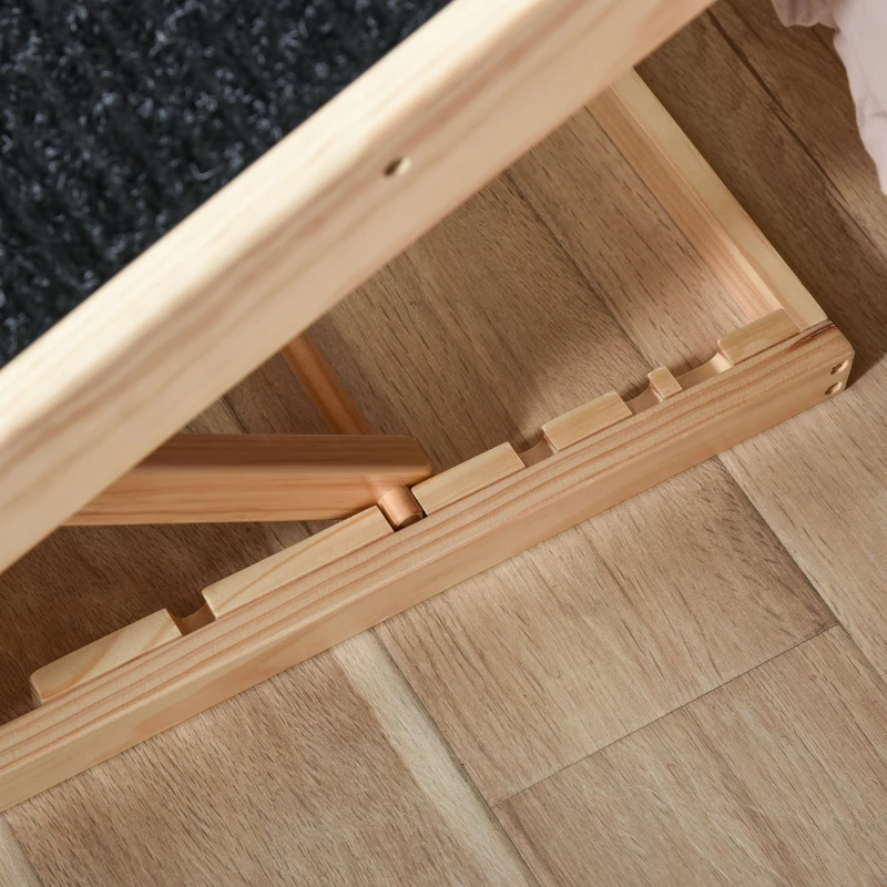 PawHut Hondenloopplank hondenladder verstelbare hondenhelling grenenhout zwart + natuurlijk hout
