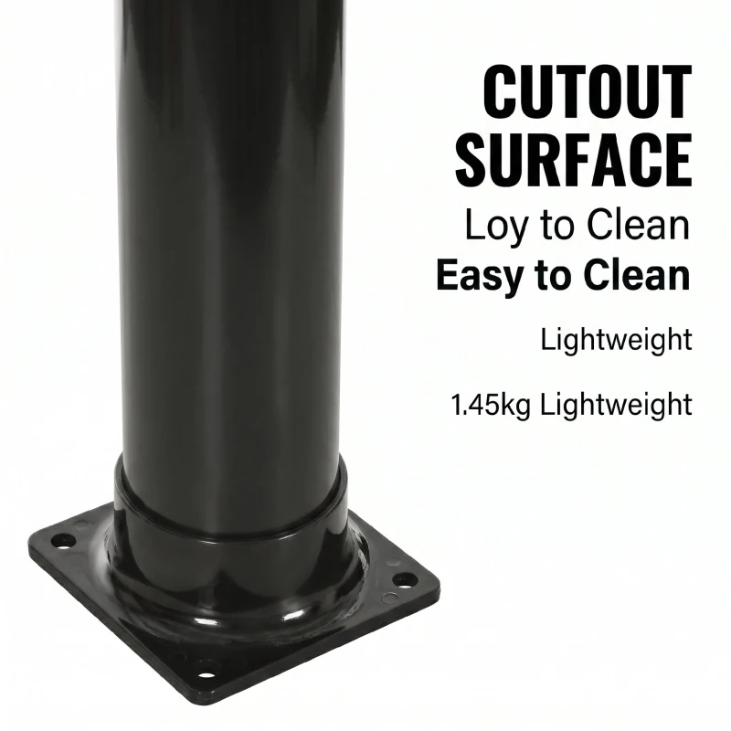 Outsunny Duș Solar de 20L cu Robinet Inferior și Temperatură Reglabilă, din Aliaj de Zinc, 15.5x15.5x222 cm, Negru