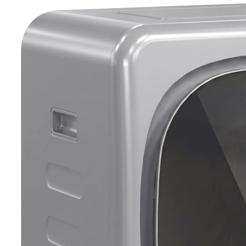HOMCOM Afvoerdroger 4 kg met Slimme Modus, 800 W, Compacte Droger met RVS Trommel, Zilver