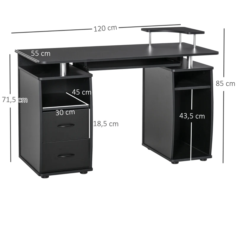 HOMCOM computerbureau schrijftafel