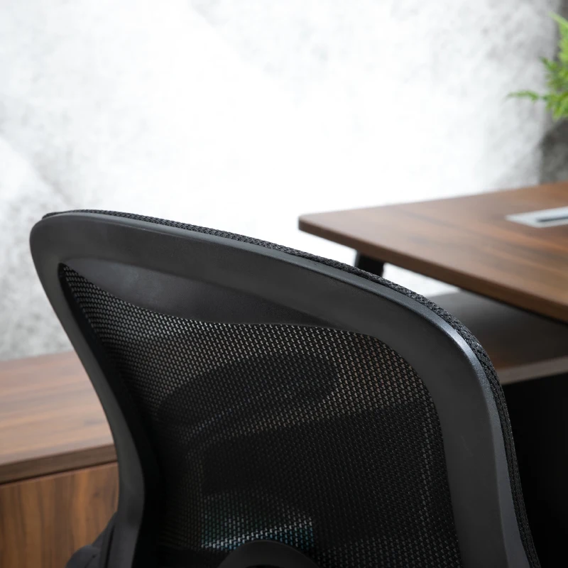 Vinsetto Mesh tekenstoel Ergonomische bureaustoel met zwenkwielen Zwart