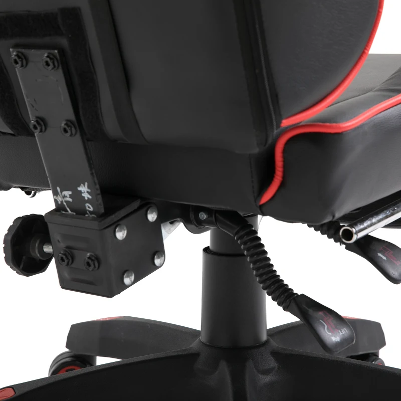 Vinsetto Racing Silla de Escritorio Sillón Gamer Juvenil Giratorio Reclinable Altura Ajustable Reposapiés Plegable de Cuero Sintético PU