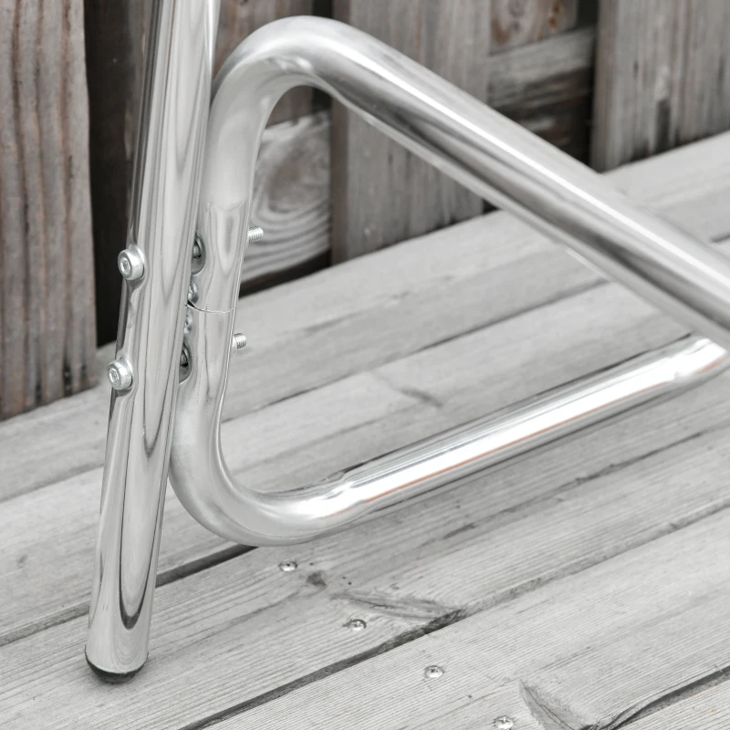 Outsunny Set Tavolino Alto con 2 Sgabelli da Bar, Arredamento da Giardino in Alluminio e Acciaio Colore Argento