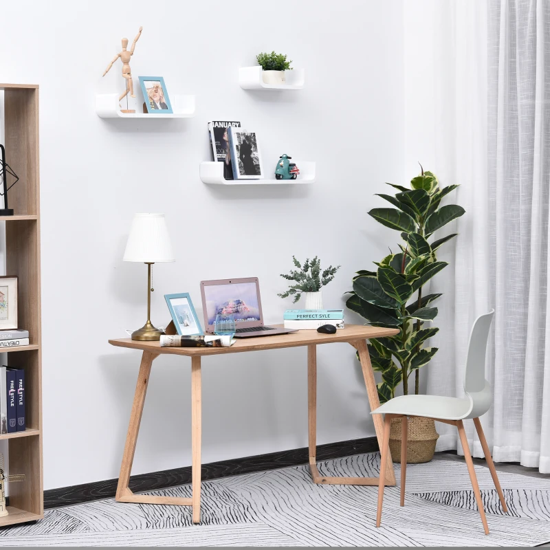 HOMCOM Floating Shelves, Set of 3 Wall Shelf, Shelves for Wall Invisible Mounting, Bedroom Living Room, White
