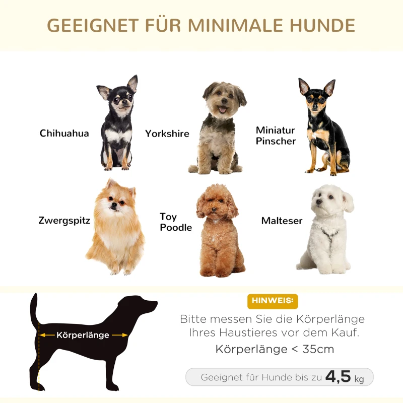 PawHut hondenbank hondenmat hondenmand hondenbank hondenbank kattenbank met kussen achterzak pluche schuim grenen hout beige + lichtgrijs 70 x 47 x 30 cm(m-7)