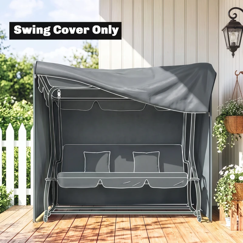 Outsunny 220 x 125cm Three-Seater Swing Chair Protective Cover - Grey