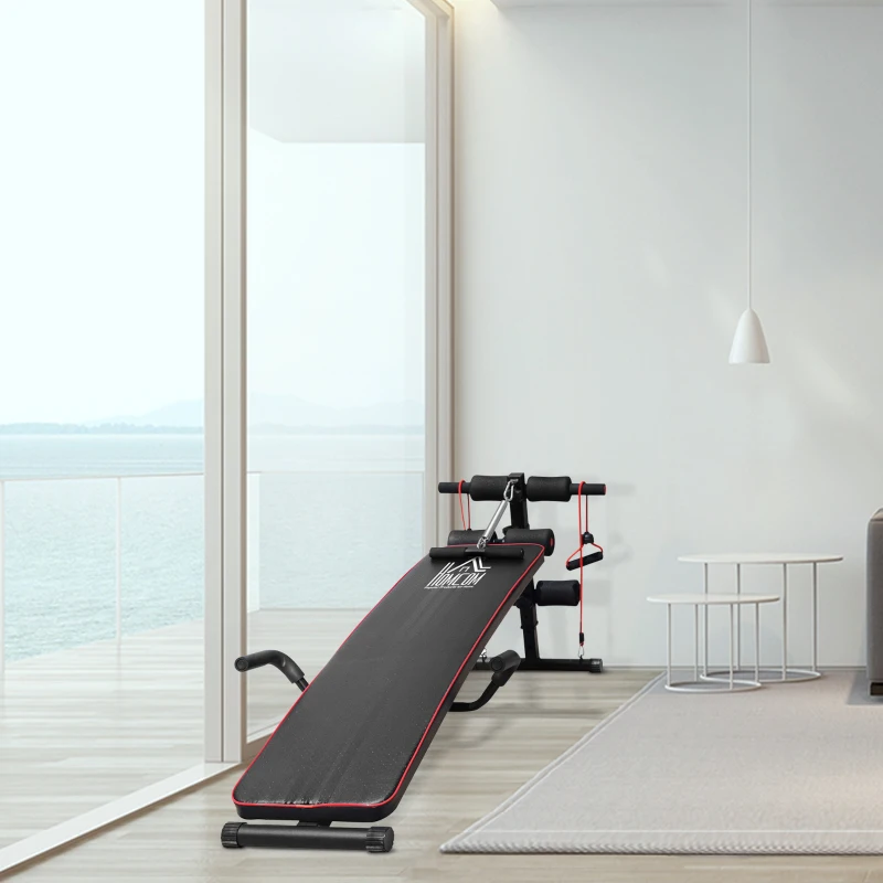 HOMCOM sit up buiktrainer trainingsbank fitnessbank in hoogte verstelbaar