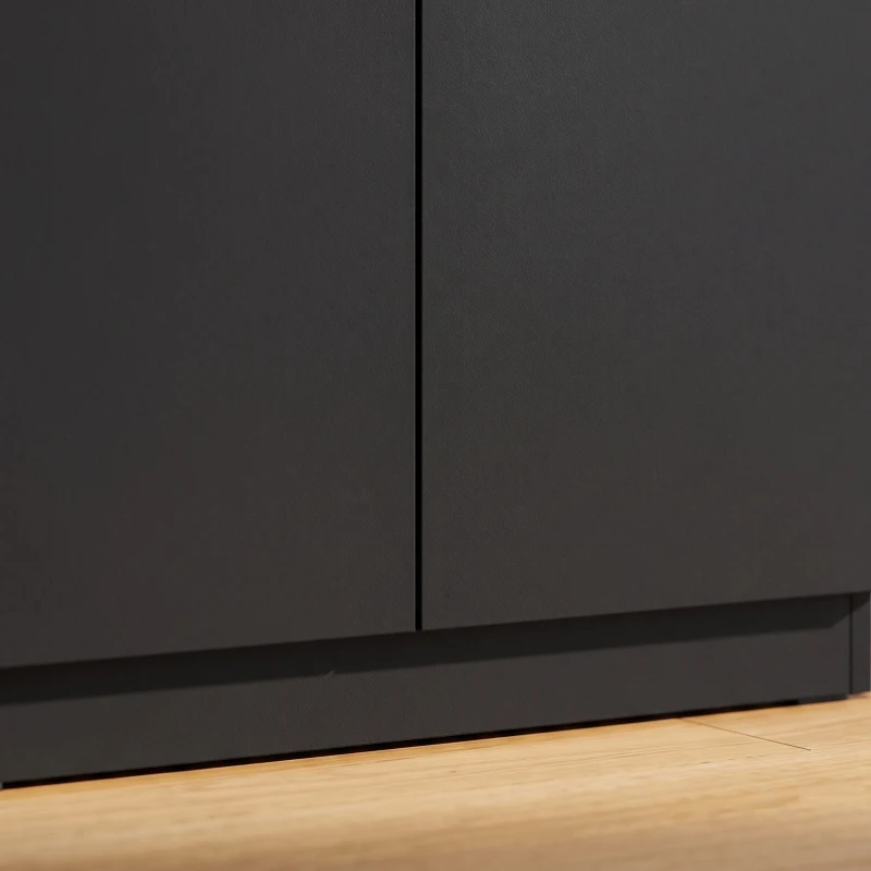 HOMCOM 120 cm Tall Storage Cabinet Cupboard, 3-Tier File Organiser Wooden Filing Cabinet, Black