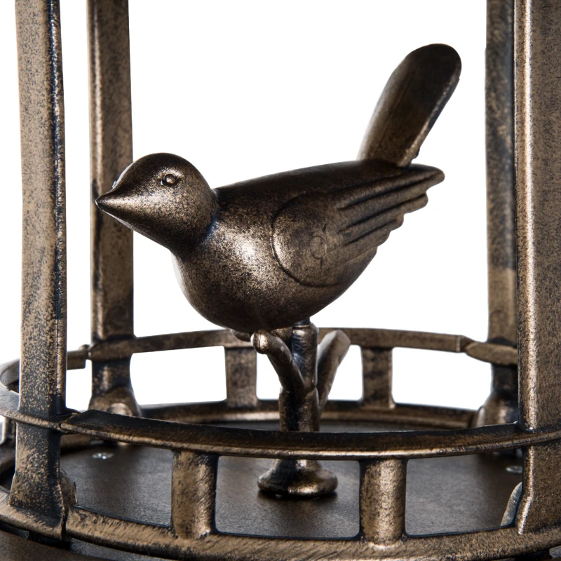 Outsunny Vogelbad Vintage Design, Weerbestendig, 50cm × 50cm × 113cm, Messing