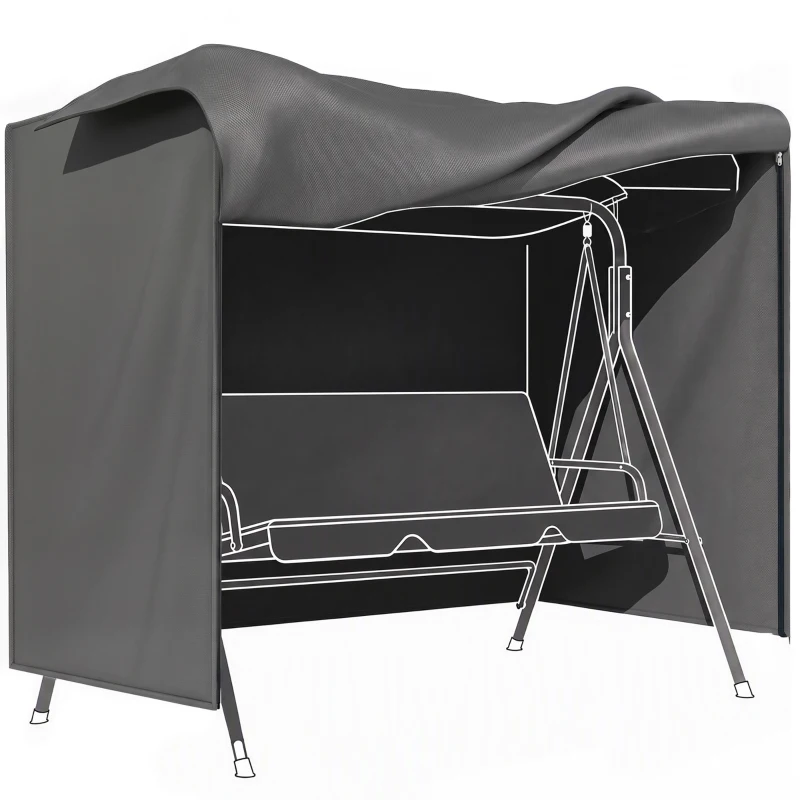 Outsunny Afdekhoes voor tuinschommel, Beschermhoes voor Hollywoodschommel, Waterbestendig, 177 x 114 x 152 cm, Grijs