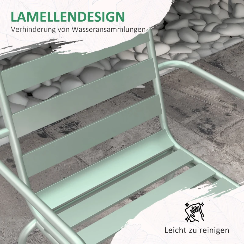 Outsunny 5-delige tuinzitgroep Outdoor zitgroep tuinmeubelset, weerbestendig, modern design, 80 x 80 x 74 cm, Groen