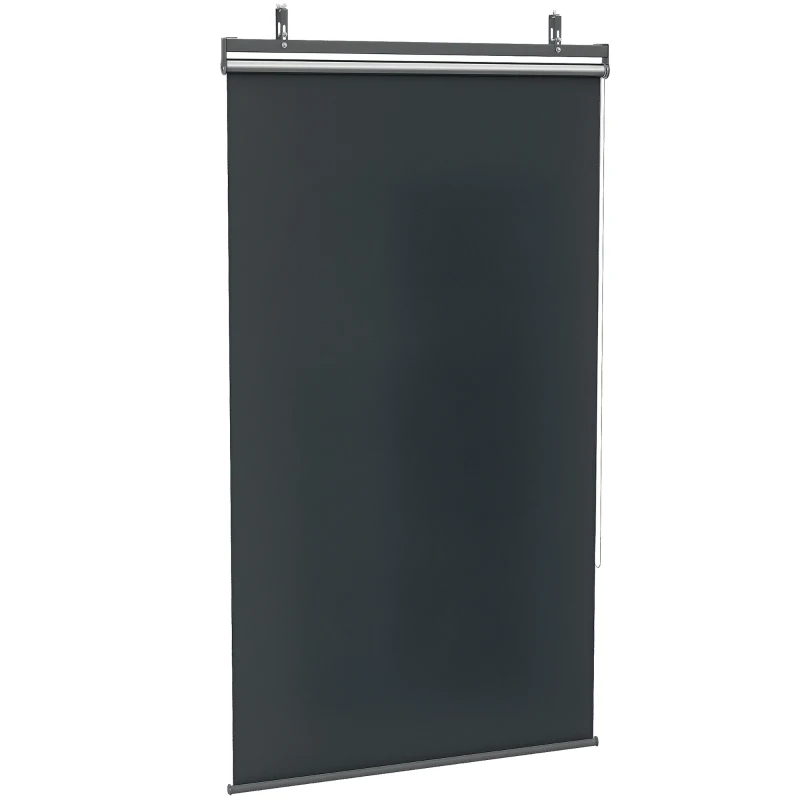 Outsunny verticale luifel, balkoninkscherm met zonbescherming, haak, 124 x 222 cm