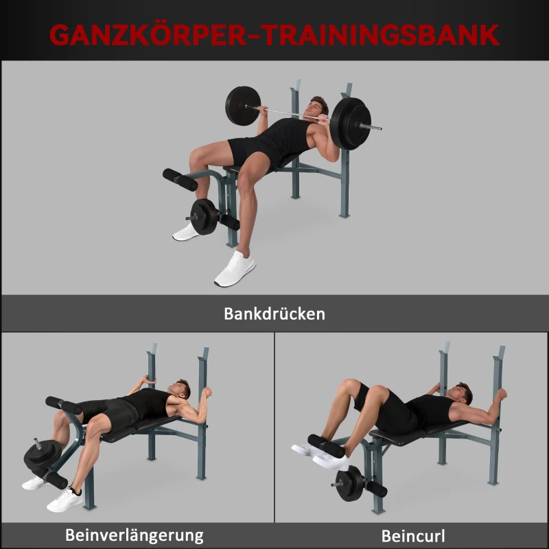 HOMCOM Multitrainingsbank halterbank inclinebank gym fitness fitnessapparaat