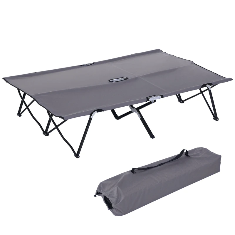 Outsunny Camping Ligbed voor 2 Personen, 193L x 125B x 40H cm, Grijs