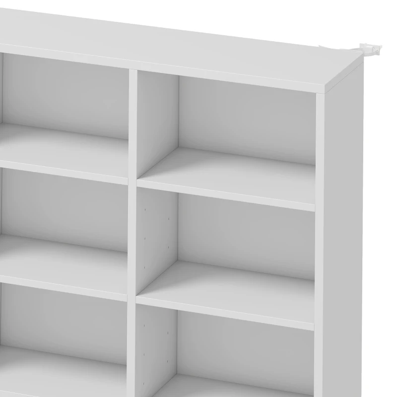HOMCOM Rek voor 835 cd's of 500 dvd's, Blu-ray opbergkast met 27 vakken en 21 verstelbare planken, wit