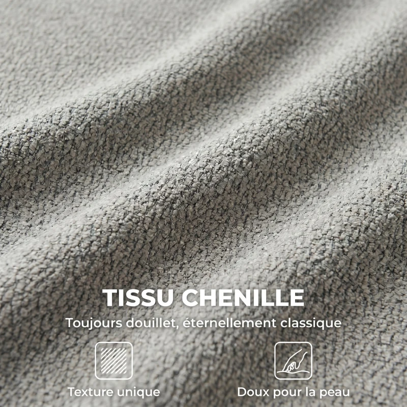 HOMCOM Chaise Bureau Ergonomique, Fauteuil de Bureau en Chenille avec Hauteur Réglable, Dossier Incurvé, Gris
