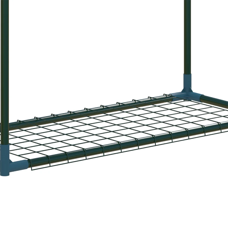 Outsunny plantenrek, set van 2, elk met 4 planken, gecombineerd of afzonderlijk te gebruiken, staal, groen, 70 x 27 x 110 cm