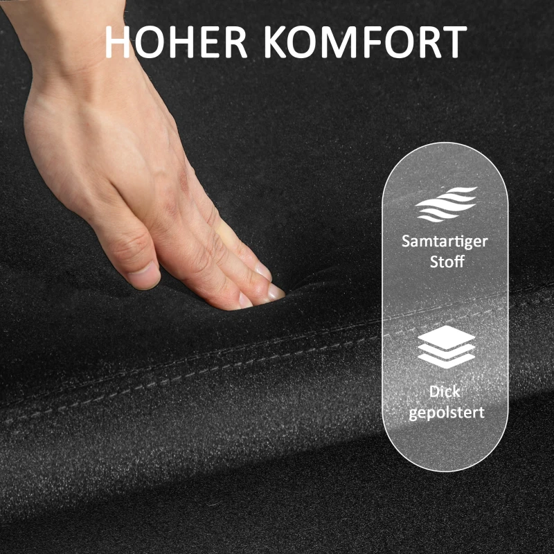 HOMCOM Zitbank, Gestoffeerde Bank met Opbergruimte, Metaal, Rubberhout, Schuimstof, 100 x 40 x 42 cm, Zwart