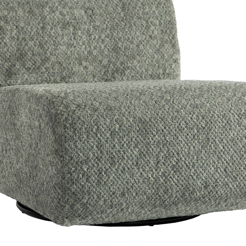 HOMCOM Draaifauteuil van chenille met brede zitting voor woonkamer en slaapkamer, grijs