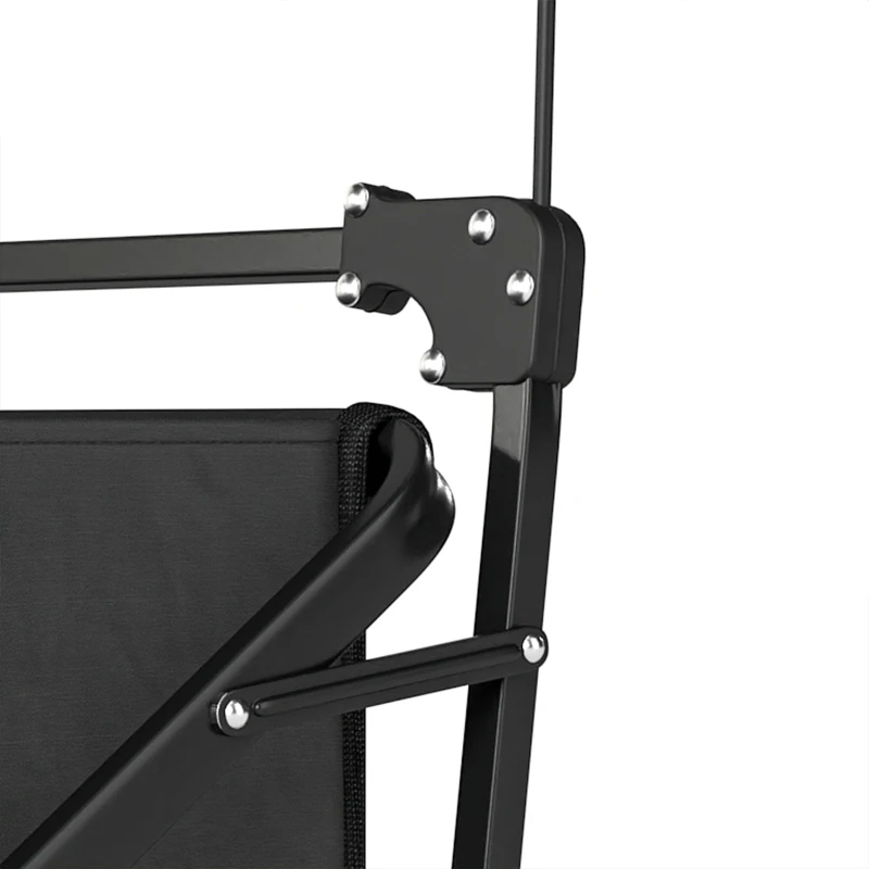 Outsunny Opvouwbare bolderkar met dak, 110L capaciteit, stalen frame, 97x52x105 cm, zwart