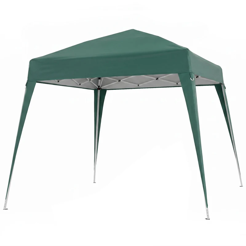Outsunny Carpa Plegable 2,4x2,4 m, Pop-up, Cenador Pabellón de Jardín, Altura Ajustable con Bolsa de Transporte, Anti-UV, Impermeable, Gazebo para Camping, Fiestas, Exterior, Verde