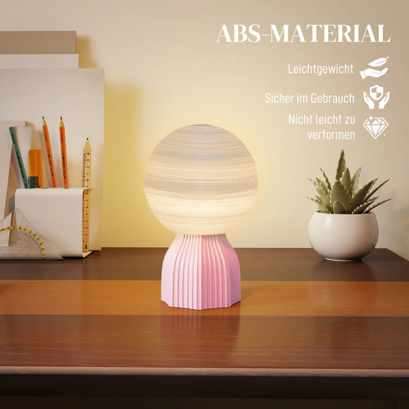 HOMCOM tafellampenset in planeten-Optiek, 3-kleurig, USB, kunststof, wit