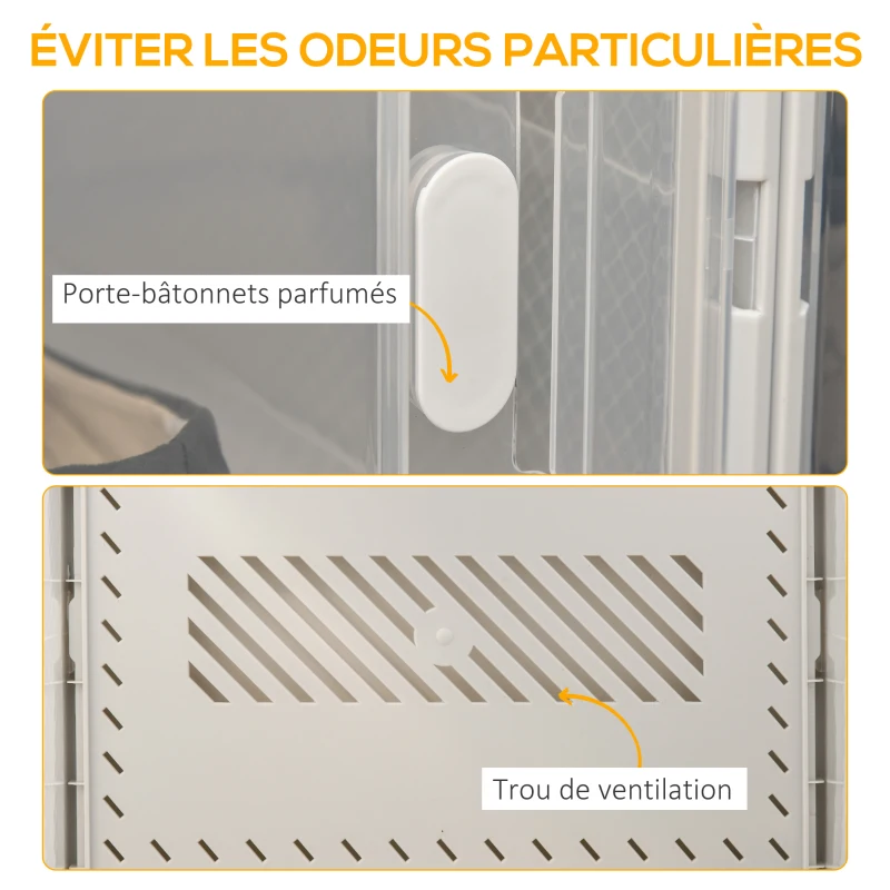 HOMCOM Meuble de rangement modulable, 8 cubes, meuble à chaussures empilables, vêtements, livres, jouets, blanc et transparent