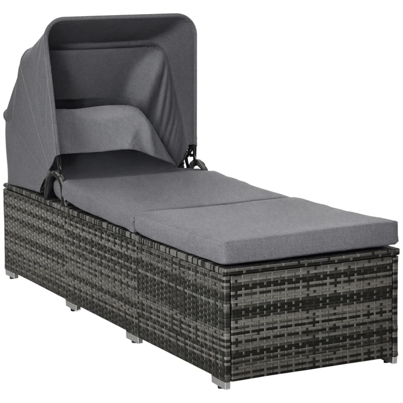 Outsunny ligbed gemaakt van poly rotan 195c mx 65 cm x 40 cm