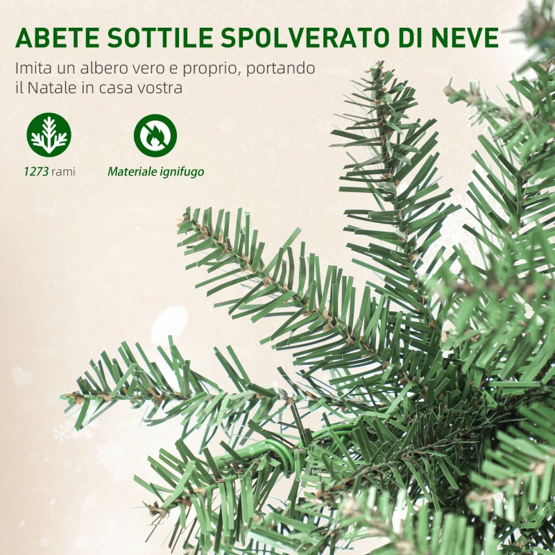 HOMCOM Albero di Natale 210 cm Illuminato con 350 Luci Bianche e Colorate, 9 Modalità di Illuminazione