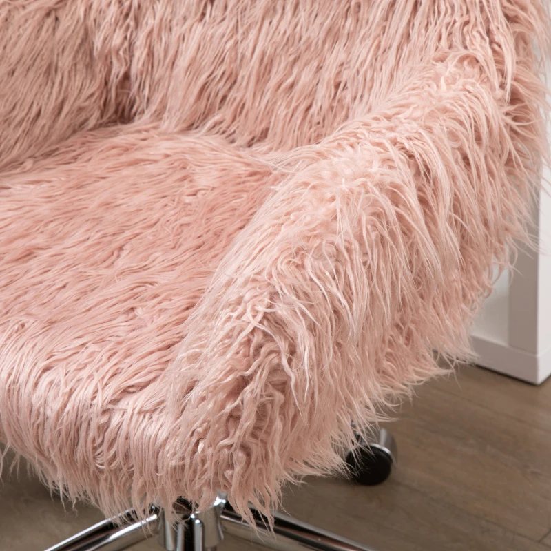 Vinsetto directiestoel zithoogteverstelling, draaistoel roze + zilver