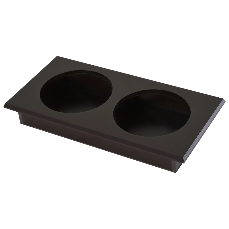PawHut hondenbak met opbergruimte 2 bakjes voerstation kattenbak espresso(m-9)