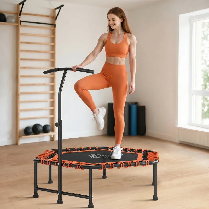 HOMCOM Fitnesstrampoline trampoline tuintrampoline voor yoga 121,92 x 121,92 x 138cm