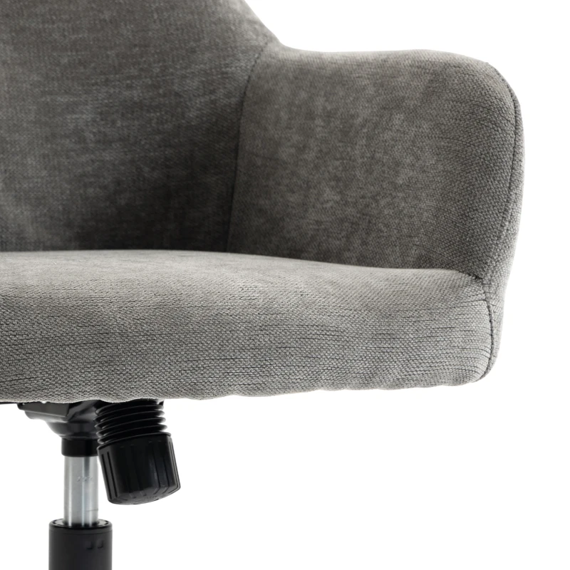 HOMCOM Chaise Bureau Ergonomique, Fauteuil de Bureau en Chenille avec Hauteur Réglable, Fonction Bascule, Gris
