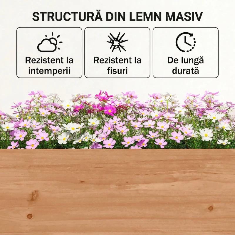 Outsunny Jardinieră Verticală din Lemn cu 4 Niveluri, 85x45x140 cm, Naturală