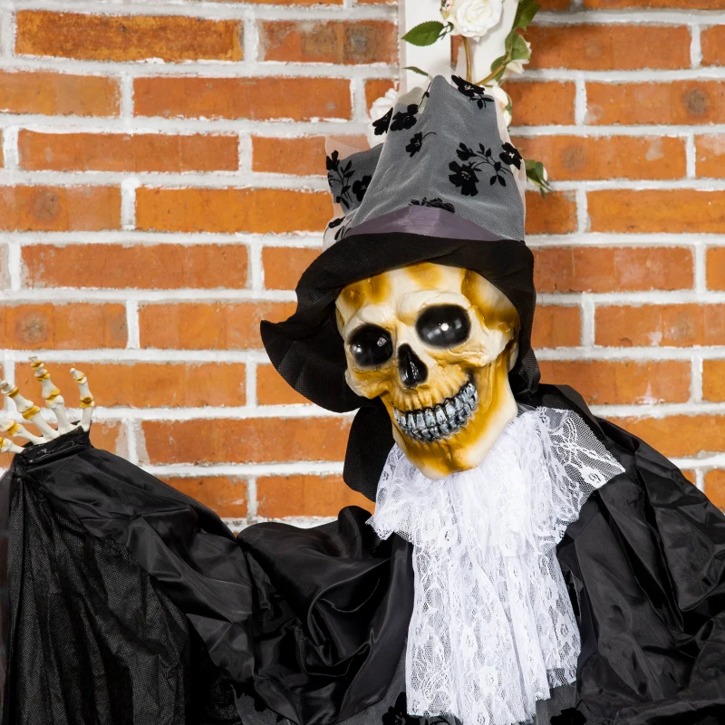 Outsunny Halloweendecoratie spookbruidegom met speciale effecten en geluidsfunctie 110 cm x 18 cm x 183 cm