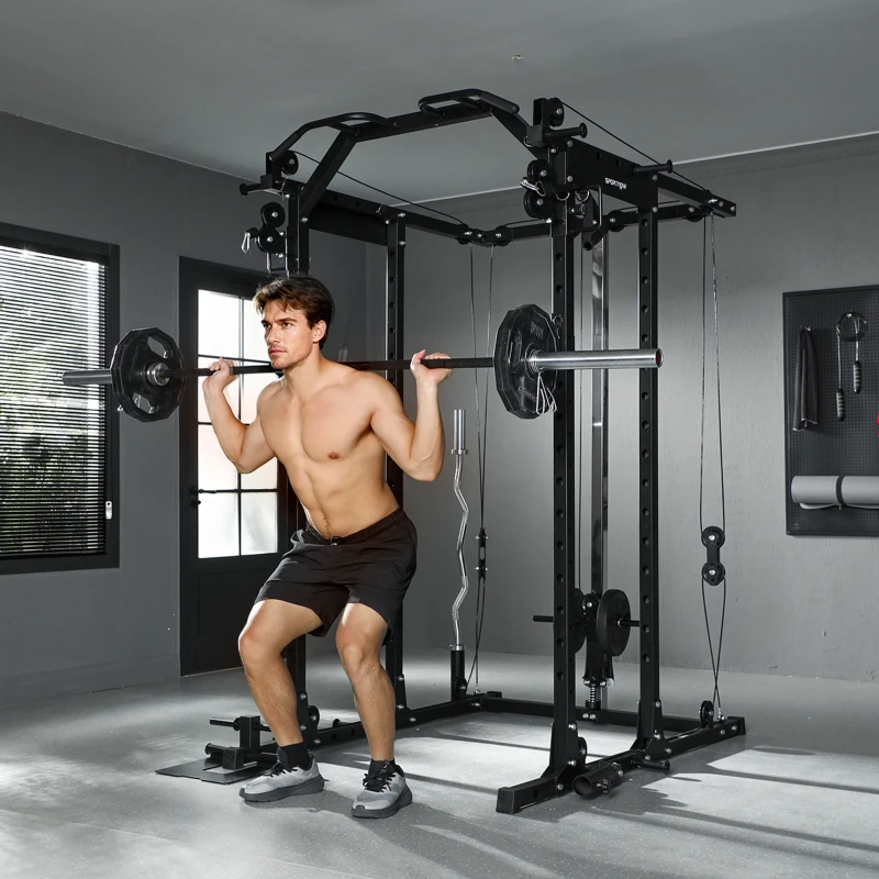 SPORTNOW Cable Crossover Machine, with Lat-Pull Down System
