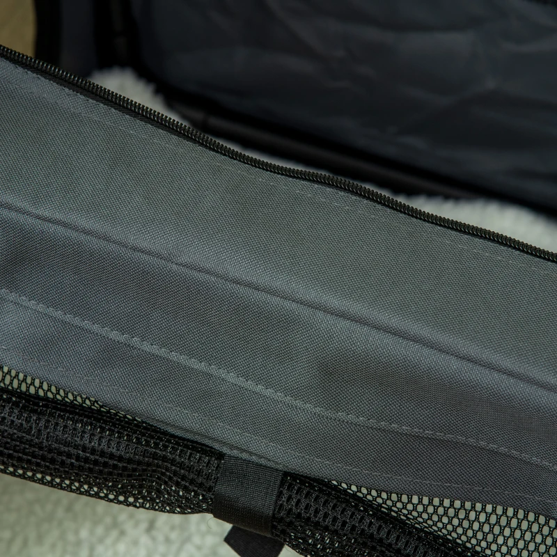PawHut Transportbox, opvouwbaar, 3 ingangen, binnenkussen, voor honden en katten tot 4 kg/40 cm, grijs