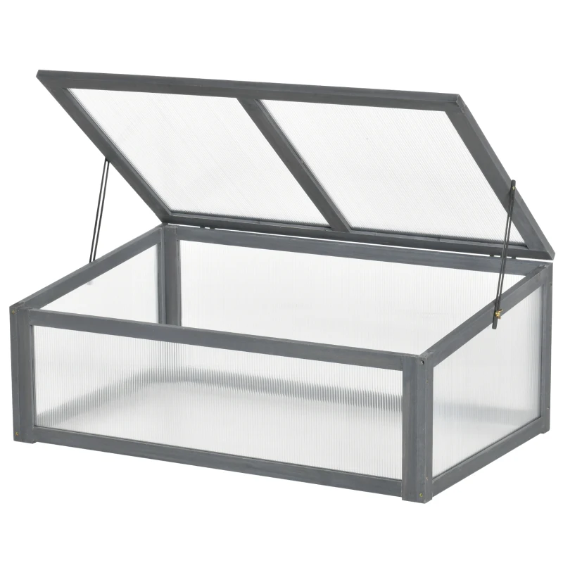 Outsunny Mini Kweekhuis, Klein Kweekhuis voor de Tuin, met PC-platen, Goede Lichtdoorlatendheid, 100L x 65B x 40H cm