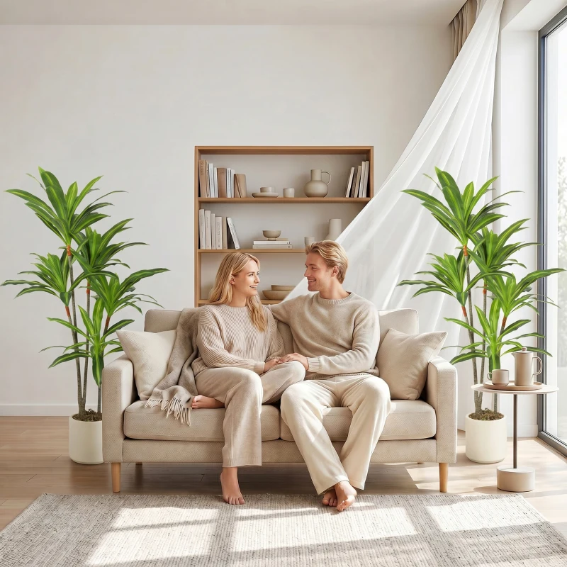 HOMCOM 150cm Lifelike Fake Tree, Artificial Dracaena Tree with Bendable Trunks, Green